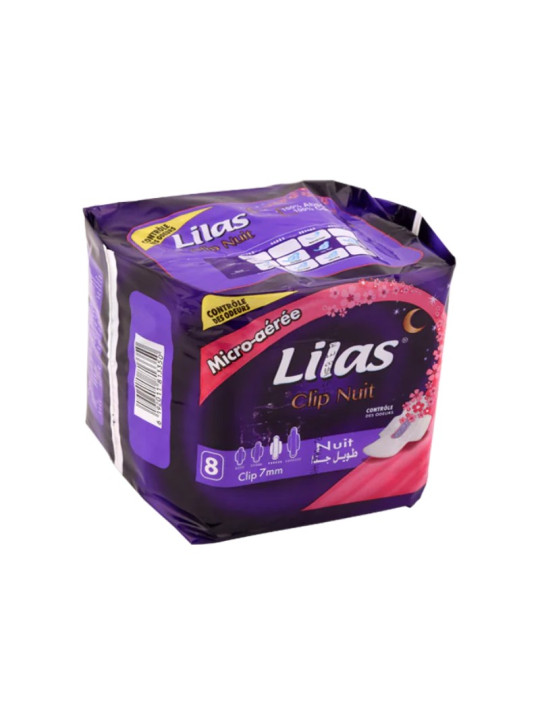 LILAS CLIP POCKET NUIT 8 PIECES