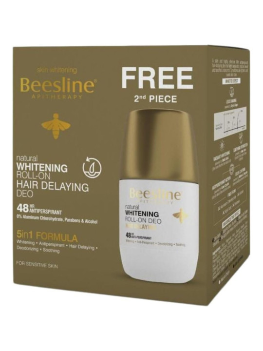 BEESLINE ROLL-ON DEO ECLAIRCISSANT ANTI REPOUSSE 5 EN 1 50ML  X 2 (2éme gr)