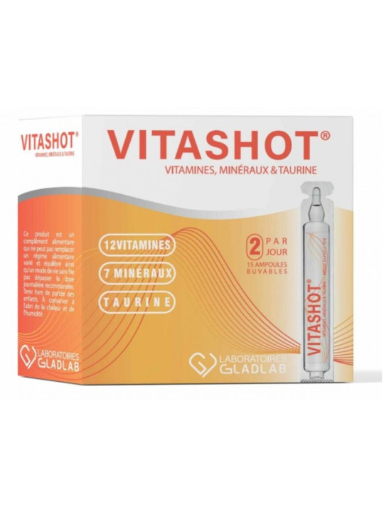 VITASHOT 12 VITAMINES et MINERAUX 15/AMPOULES